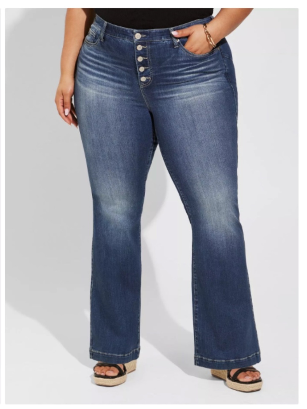 TORRID Bombshell Flare Premium Stretch High-Rise Jeans Size 18S